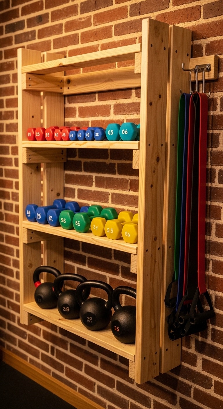 home gym equipment storage