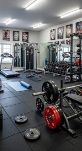 Full Home Gym with Barbell Setup